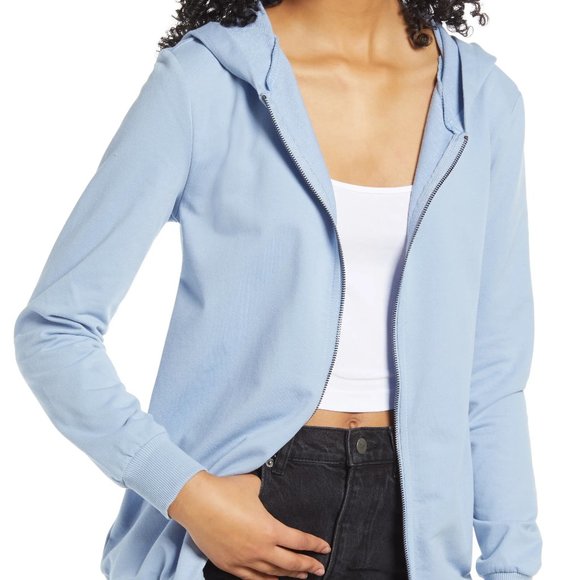 BP. Women's Jacket Blue Size Small S Oversized Fleece Full-Zip Hoodie NWT 4569 - Picture 1 of 9